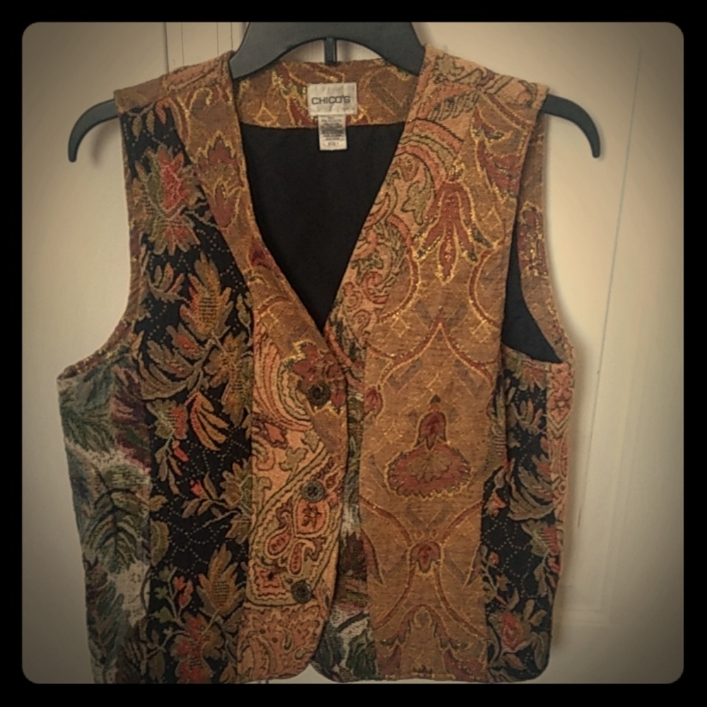 Vintage Chico's Multi-pattern vest